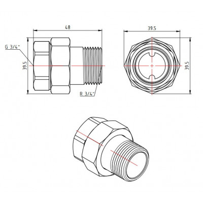 Сгон разъемный В-Н 3/4" Valtec VTr.341.N.0005