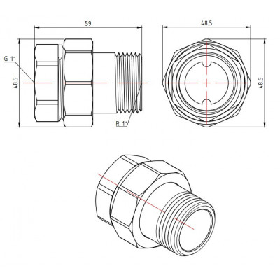 Сгон разъемный В-Н 1" Valtec VTr.341.N.0006