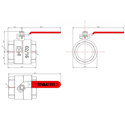 Кран шаровой Valtec BASE 4" VT.214.N.12