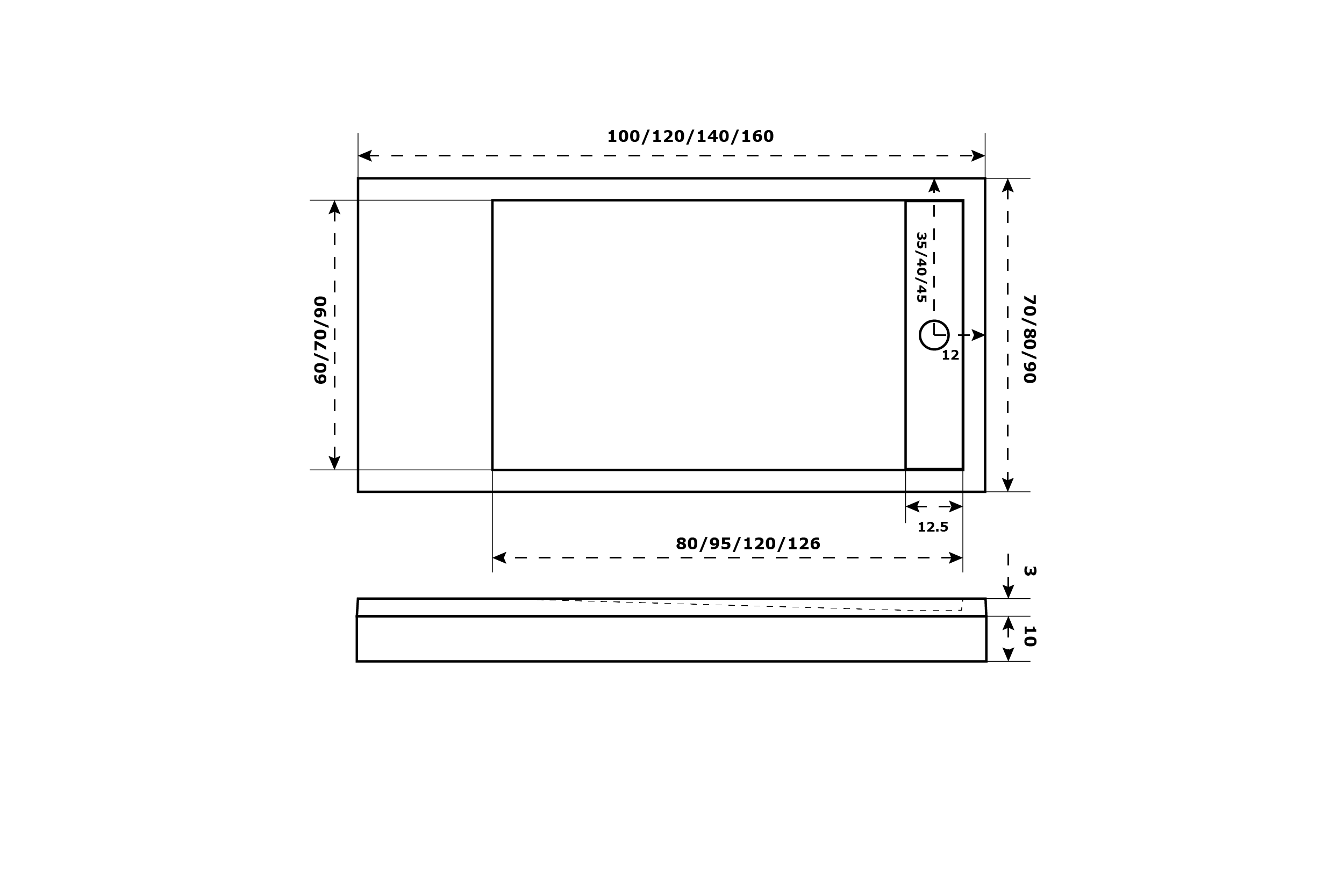 Душевой поддон 120х80 Good Door STELLA Графит