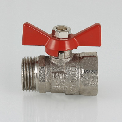 Кран шаровой VALTEC COMPACT Ду20 г.ш. ручка бабочка VT.093.N.05