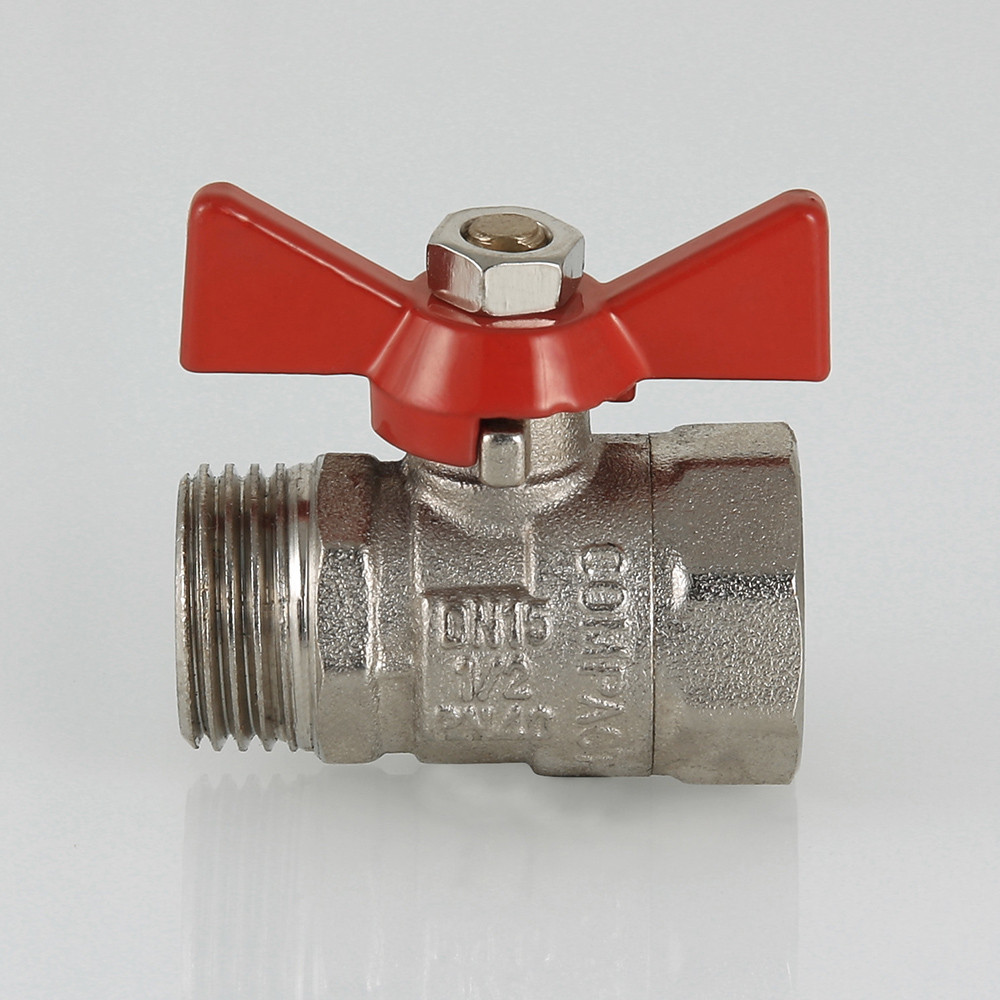 Кран шаровой VALTEC COMPACT Ду20 г.ш. ручка бабочка VT.093.N.05