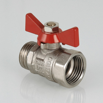 Кран шаровой VALTEC COMPACT Ду20 г.ш. ручка бабочка VT.093.N.05