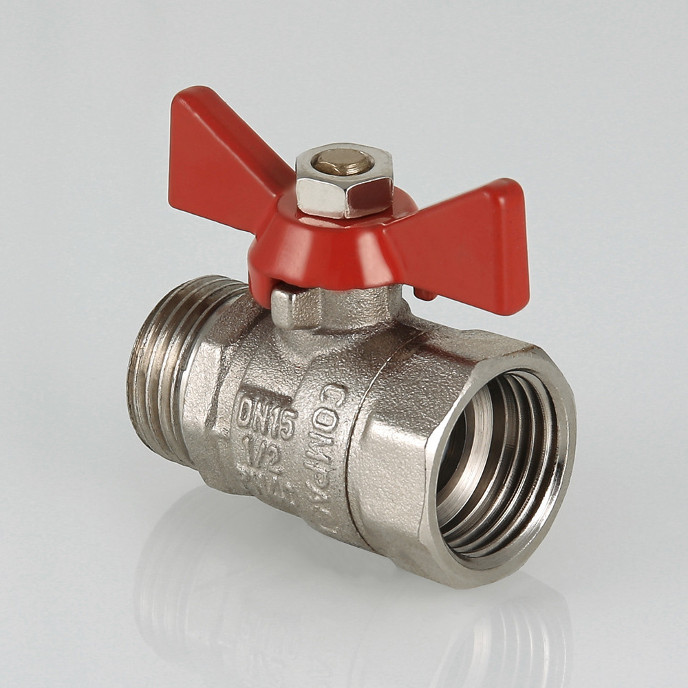 Кран шаровой VALTEC COMPACT Ду20 г.ш. ручка бабочка VT.093.N.05