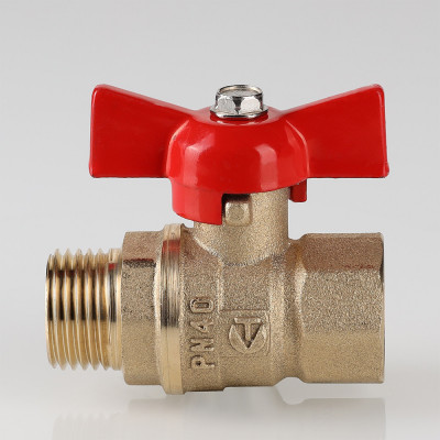 Кран шаровой VALTEC СТАНДАРТ PN40 Ду15 г.ш. ручка бабочка VT.123.GN.04