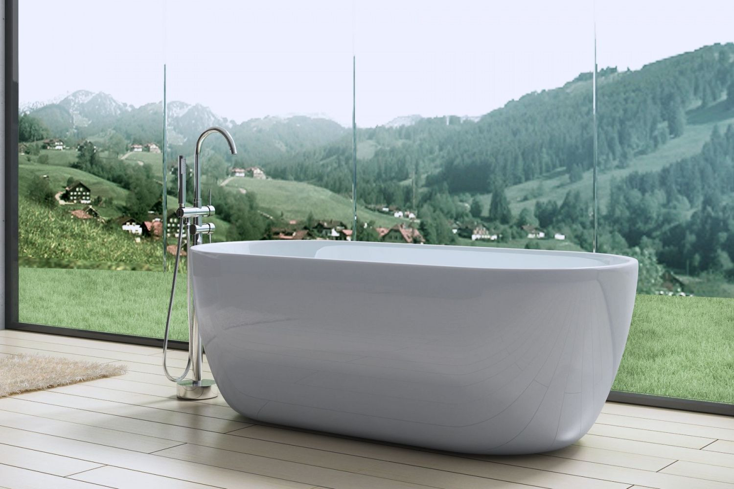 Акриловая ванна 150x75x59см Art&Max AM-518-1500-750