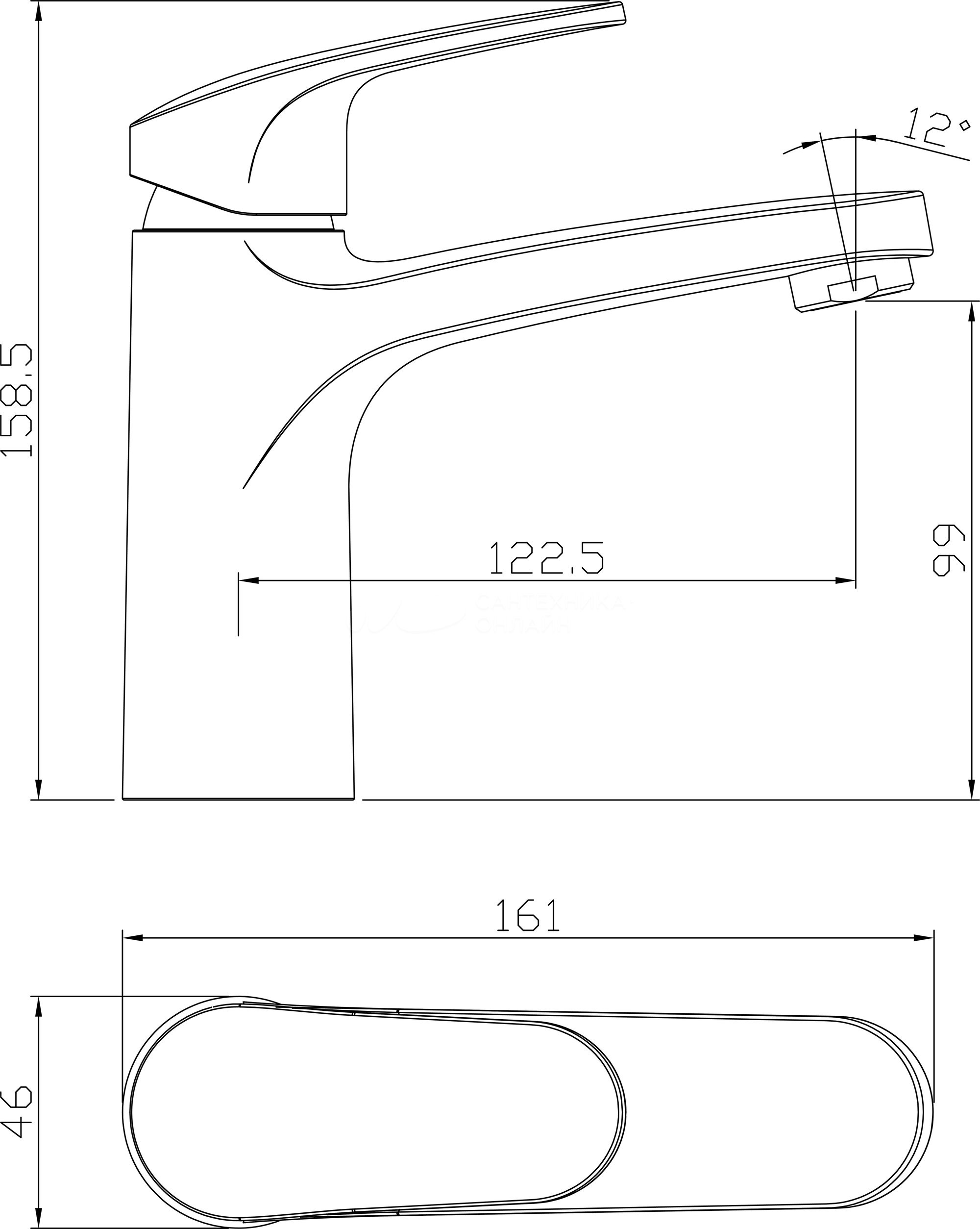 Смеситель для раковины хром Rossinka RS45-11