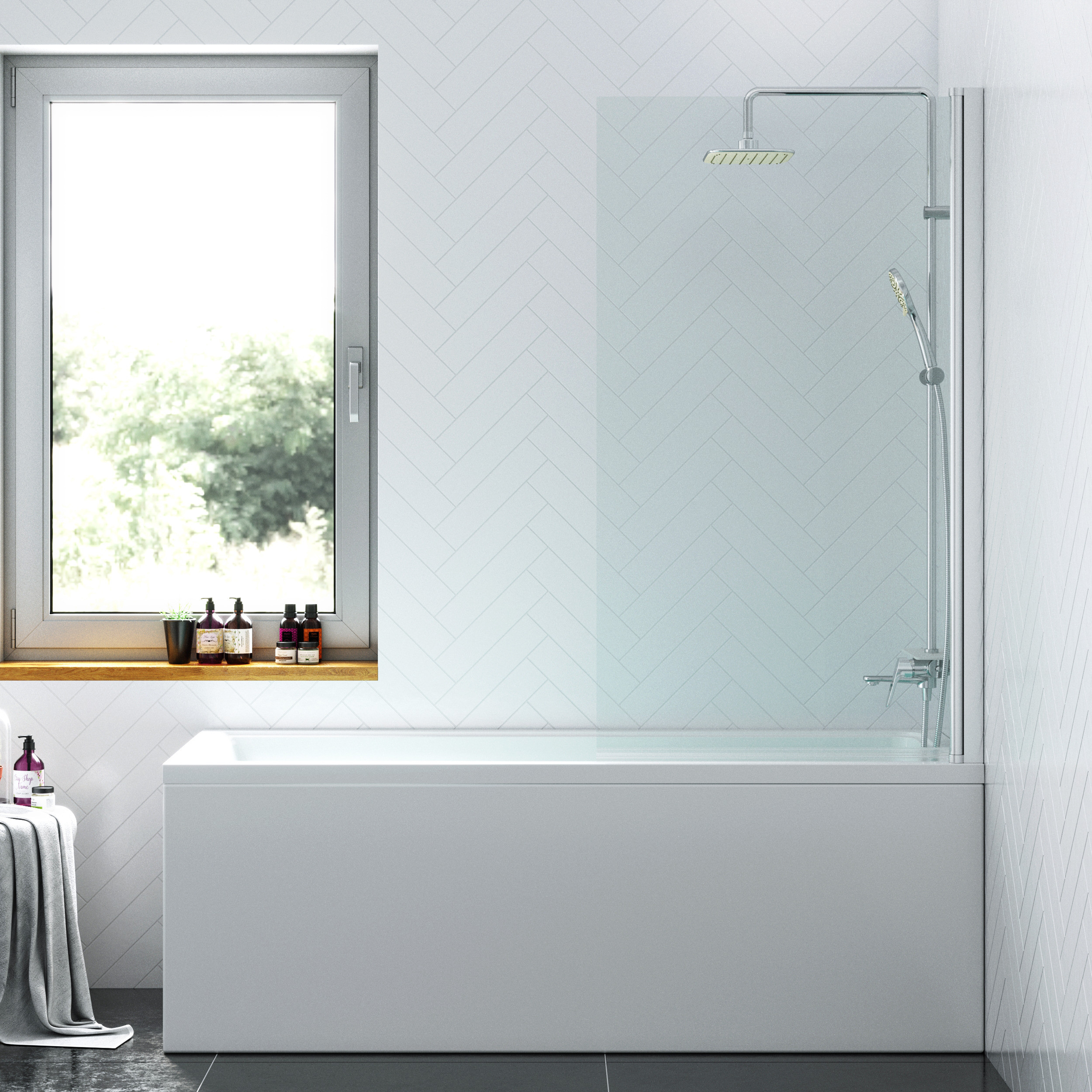 Душевая шторка на ванну 80х140см хром Damixa DX35WBS-D080-140MT