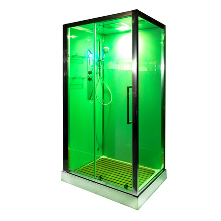 Душевая кабина 120x90x220 DTO Z120KERAVASTEAM, с электрикой и паром, прозрачное стекло, профиль хром 
