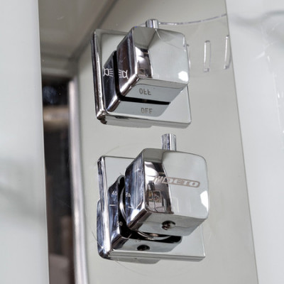 Душевая кабина 120x90x220 DTO Z120KERAVASTEAM, с электрикой и паром, прозрачное стекло, профиль хром 