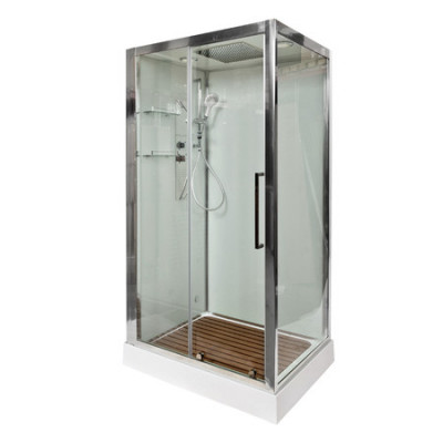 Душевая кабина 120x90x220 DTO Z120KERAVASTEAM, с электрикой и паром, прозрачное стекло, профиль хром 