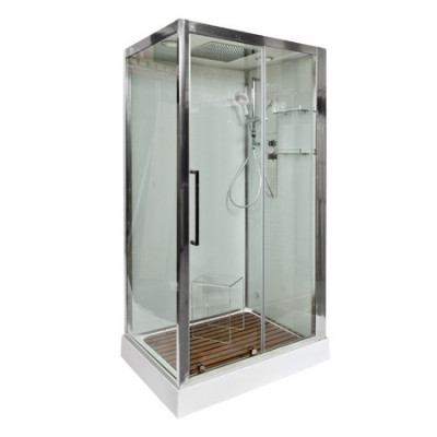 Душевая кабина 120x90x220 DTO Z120KERAVASTEAM, с электрикой и паром, прозрачное стекло, профиль хром 