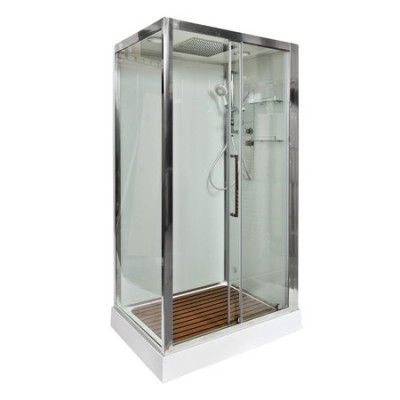Душевая кабина 120x90x220 DTO Z120KERAVASTEAM, с электрикой и паром, прозрачное стекло, профиль хром 