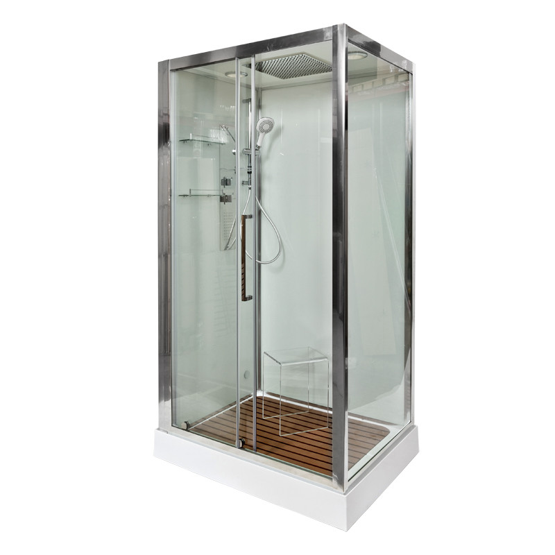 Душевая кабина 120x90x220 DTO Z120KERAVASTEAM, с электрикой и паром, прозрачное стекло, профиль хром 
