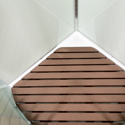 Душевая кабина 80x80x205 DTO D08SLED, с крышей, с электрикой, с LED подсветкой, матовое стекло, профиль хром