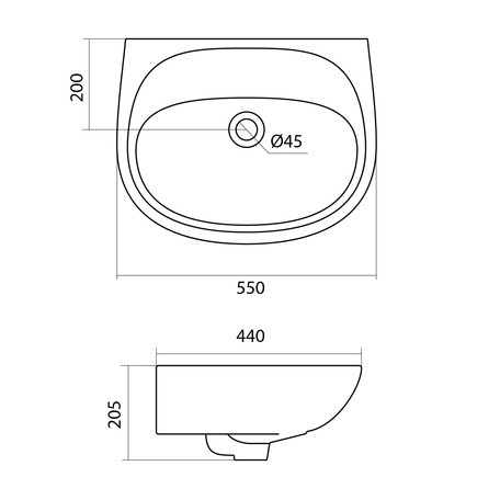 Раковина Santek Бриз 55 без отверстия под смеситель 1WH110457