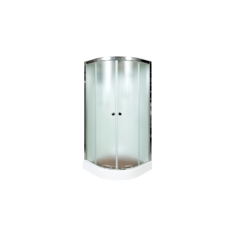 Душевая кабина 80x80x205 DTO D08SLED, с крышей, с электрикой, с LED подсветкой, матовое стекло, профиль хром