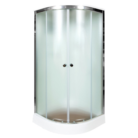 Душевая кабина 80x80x205 DTO D08SLED, с крышей, с электрикой, с LED подсветкой, матовое стекло, профиль хром