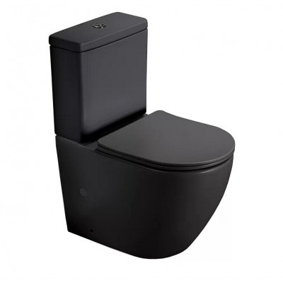 Унитаз-компакт с сиденьем микролифт черный SantiLine SL-5016MB