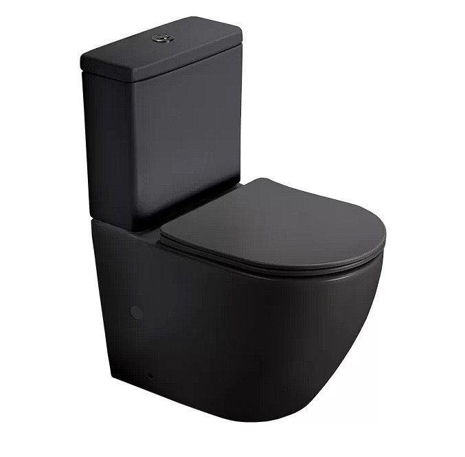 Унитаз-компакт с сиденьем микролифт черный SantiLine SL-5016MB