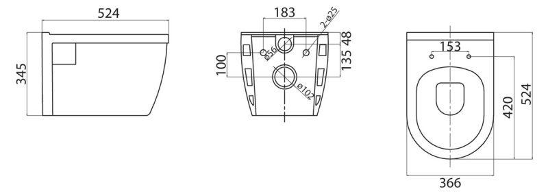 Унитаз подвесной безободковый Belbagno LOTO BB070CHR/SC с сиденьем в комплекте
