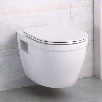 Унитаз подвесной безободковый Belbagno LOTO BB070CHR/SC с сиденьем в комплекте