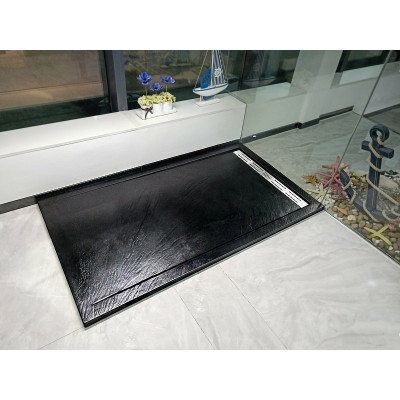 Душевой поддон из искусственного камня черный 100х90см Welt Wasser WW TRS 10090 STONE-BL