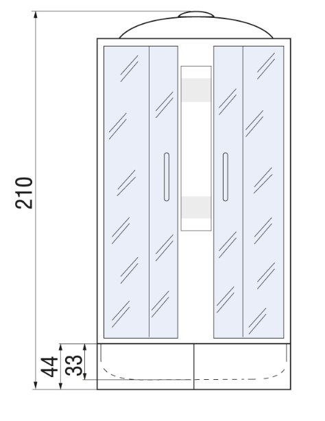 Душевая кабина хром River NARA 120/90/44 МТ L