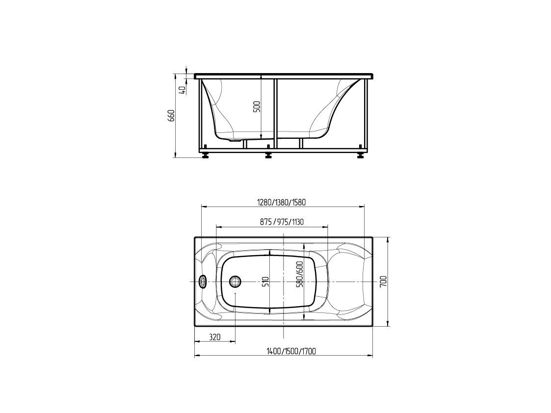 Акриловая ванна белая 170x70см Aquatek Альфа ALF170-0000062