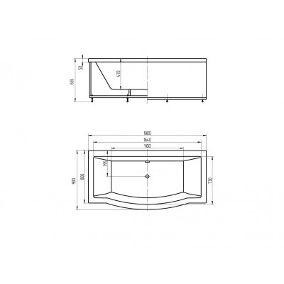 Акриловая ванна белая 180x90см Aquatek Гелиос GEL180-0000067