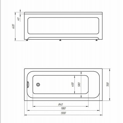 Акриловая ванна белая 130x70см Aquatek Мия MIY130-0000001