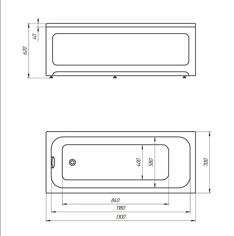 Акриловая ванна белая 130x70см Aquatek Мия MIY130-0000001