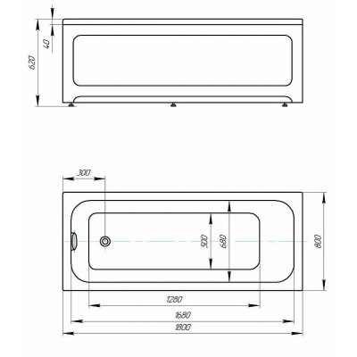 Акриловая ванна белая 180x70см Aquatek Мия MIY180-0000001