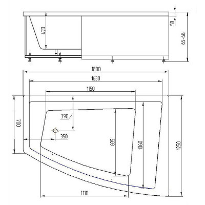 Акриловая ванна белая 180x125см левая Aquatek Оракул ORK180-0000004