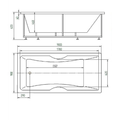 Акриловая ванна белая 190x90см Aquatek Феникс FEN190-0000079