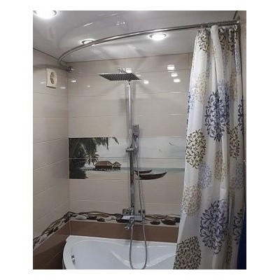 Карниз для ванной дуга 150х150см хром Aquatek KARN-0000025