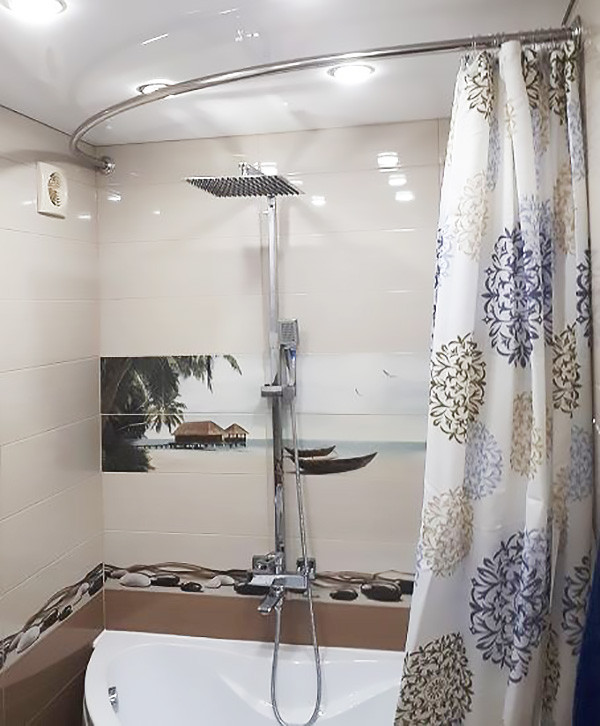 Карниз для ванной дуга 170х90см хром Aquatek KARN-0000023