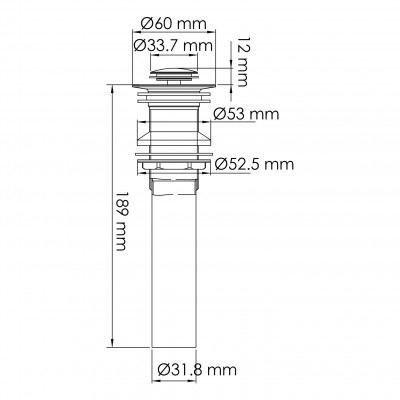Донный клапан Push-up черный WasserKRAFT A250