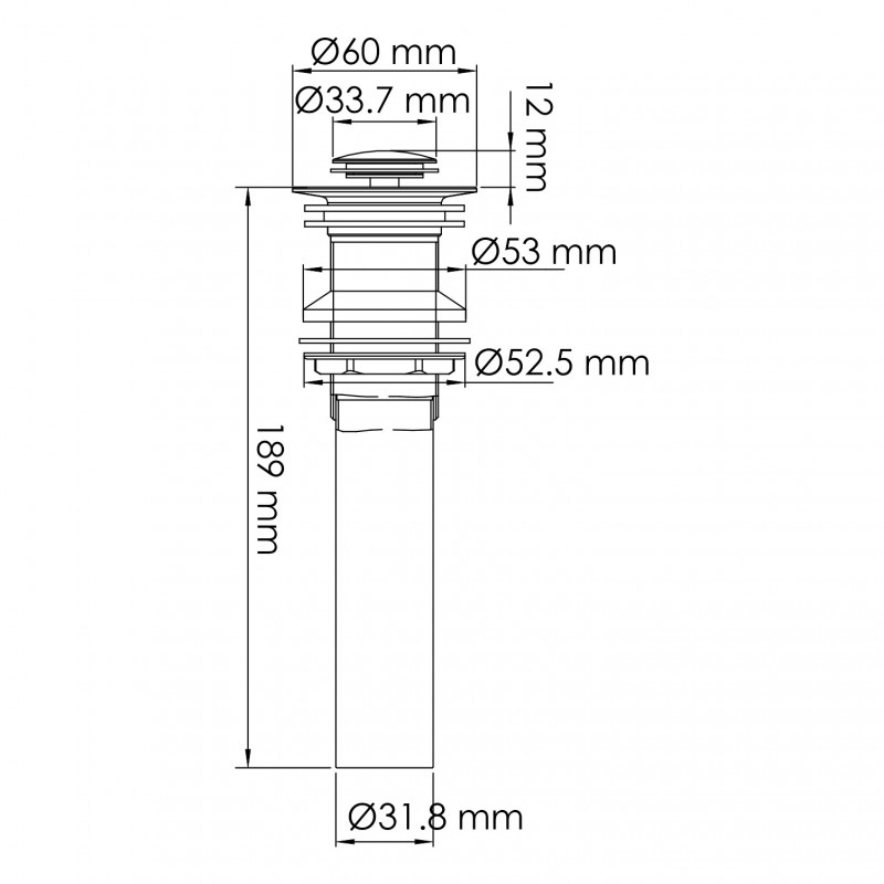 Донный клапан Push-up черный WasserKRAFT A250