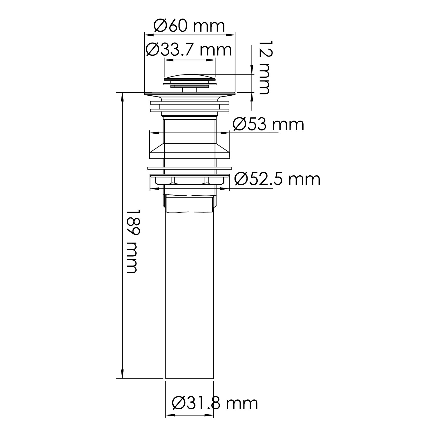 Донный клапан Push-up матовое золото WasserKRAFT A252