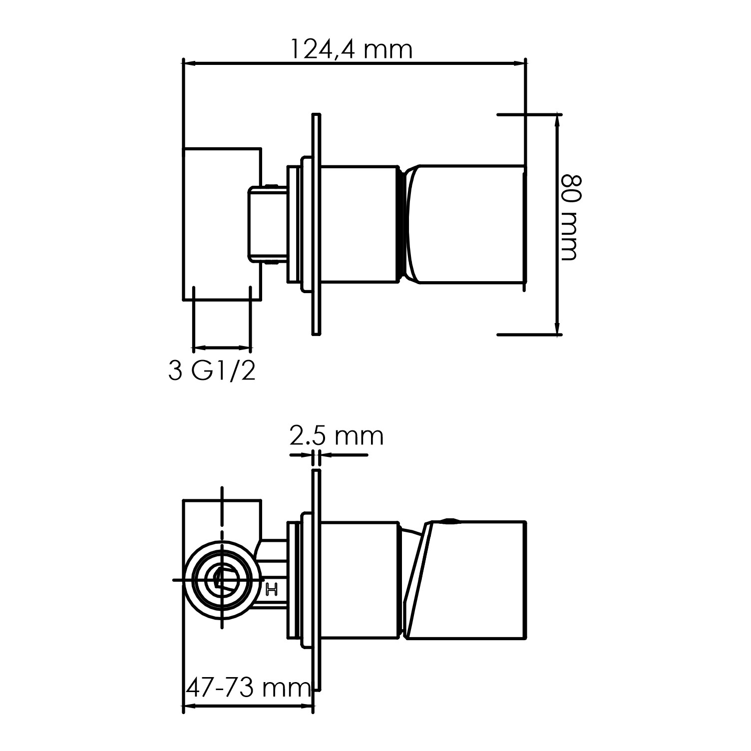 Смеситель для душа черный WasserKRAFT Elbe 7452