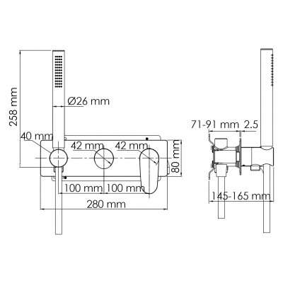 Смеситель для душа встраиваемый хром WasserKRAFT Dinkel 5877