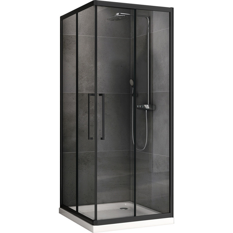 Душевой уголок без поддона черный 80x80x195см Abber Schwarzer Diamant AG02080BH