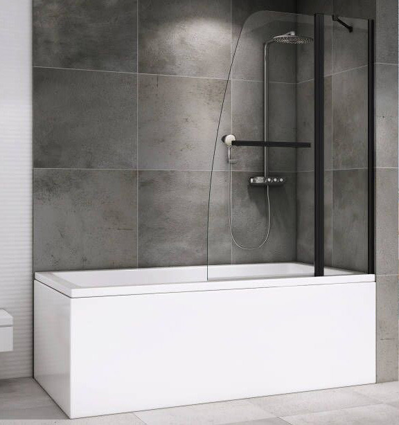 Душевая шторка на ванну 100х140см черная Abber Ewiges Wasser AG50100B