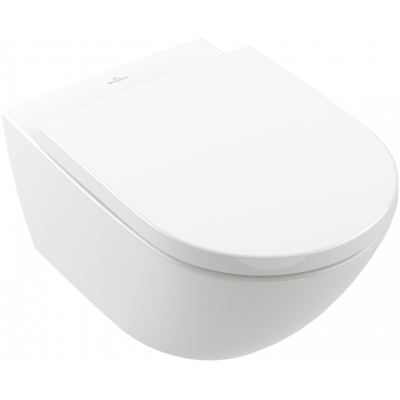 Унитаз подвесной с сидением Villeroy&Boch Subway 3.0, с TwistFlush, Альпийский белый 4670TS01