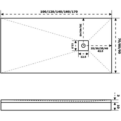 Душевой поддон из искусственного камня 140х70см черный Good Door Essentia ЛП00094