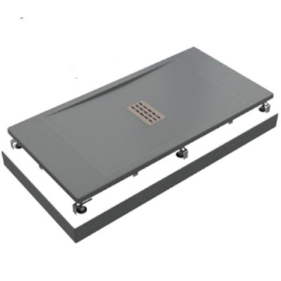 Душевой поддон из искусственного камня 160х80см графит Good Door Flow ЛП00109