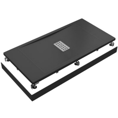 Душевой поддон из искусственного камня 160х90см черный Good Door Flow ЛП00132