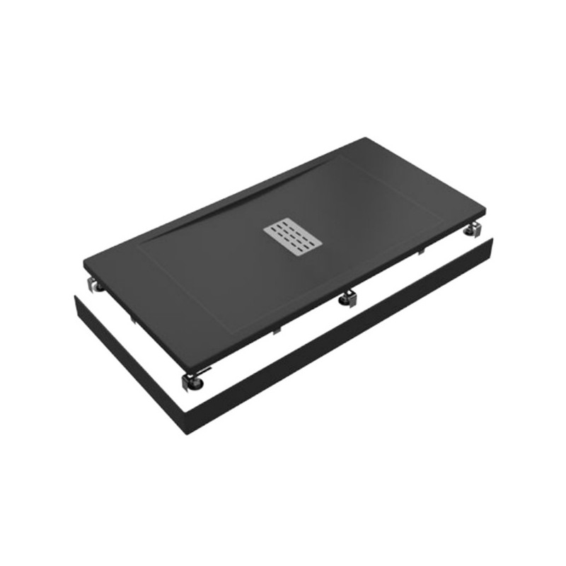 Душевой поддон из искусственного камня 160х90см черный Good Door Flow ЛП00132