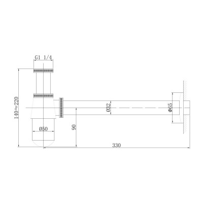 Сифон для раковины черный Abber AF0032B